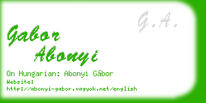 gabor abonyi business card